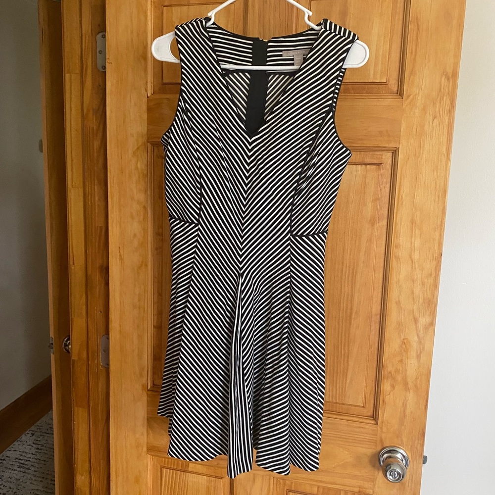 Banana Republic black and white striped dress